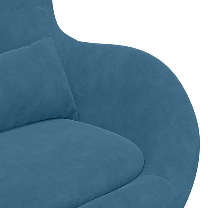 Egg Chair Blue 63 x 73 x 90 cm Velvet