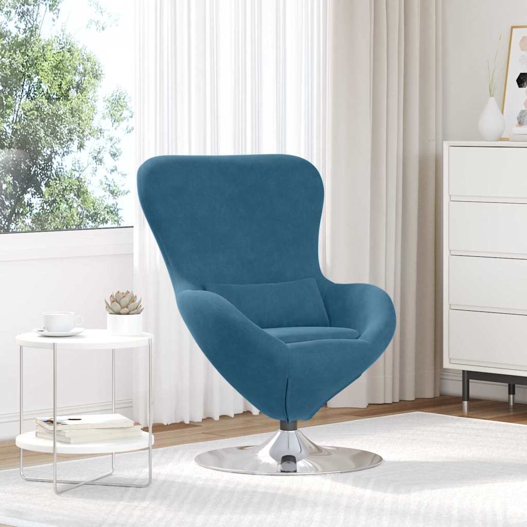 Egg Chair Blue 63 x 73 x 90 cm Velvet