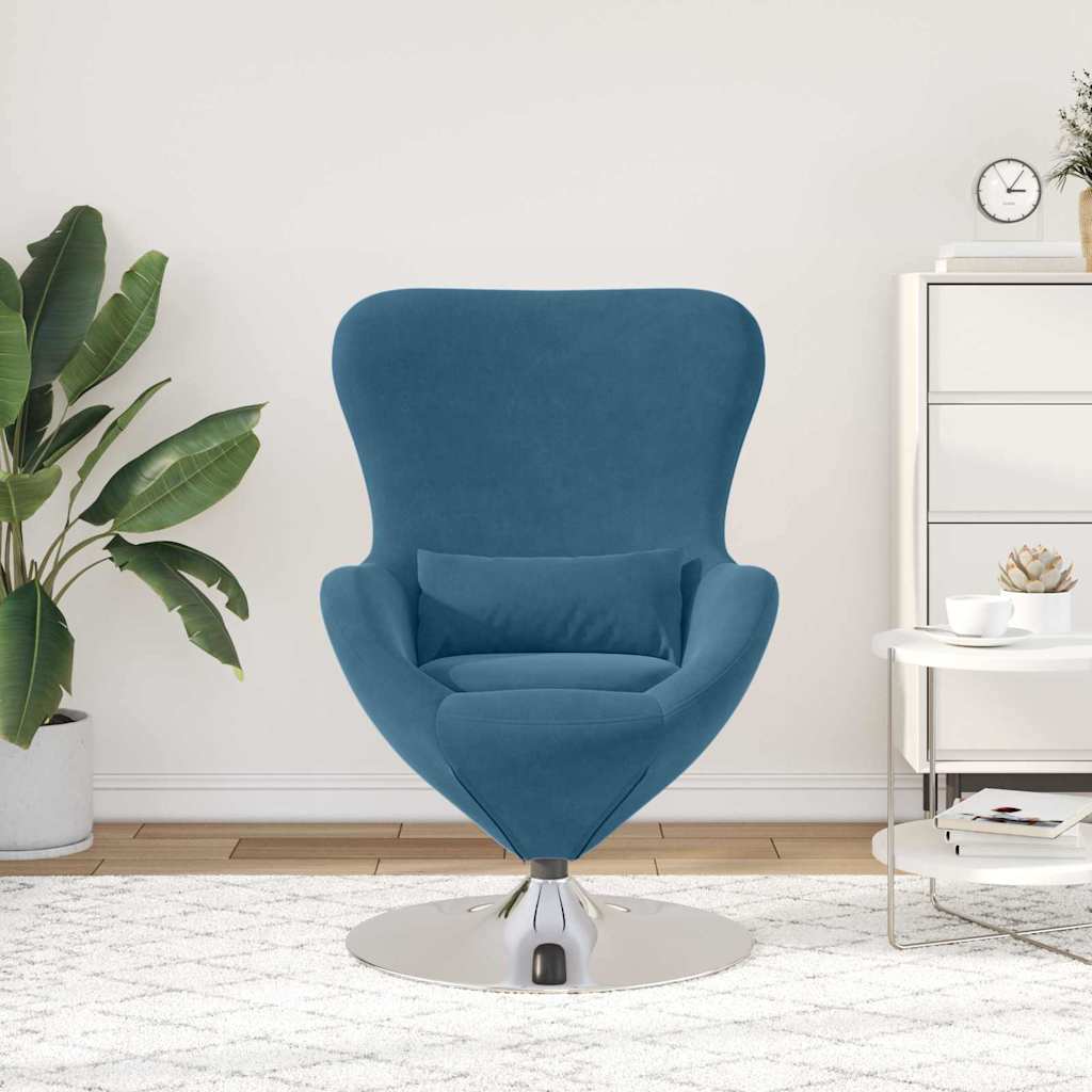 Egg Chair Blue 63 x 73 x 90 cm Velvet