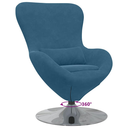 Egg Chair Blue 63 x 73 x 90 cm Velvet