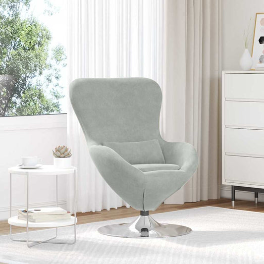 Egg Chair Light grey 63 x 73 x 90 cm Velvet