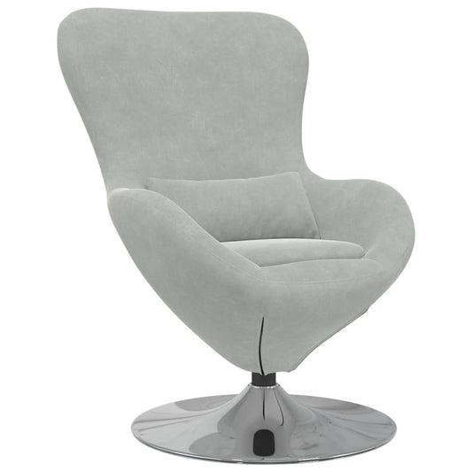 Egg Chair Light grey 63 x 73 x 90 cm Velvet