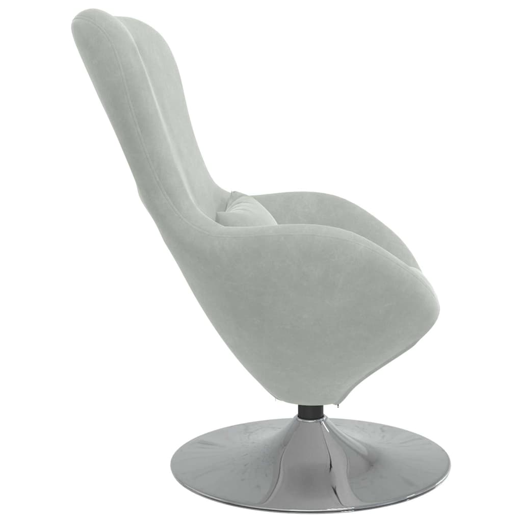 Egg Chair Light grey 63 x 73 x 90 cm Velvet
