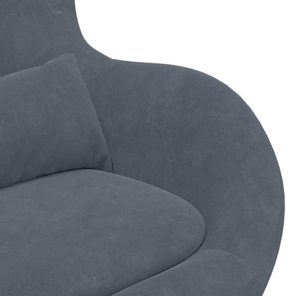 Egg Chair Dark grey 63 x 73 x 90 cm Velvet