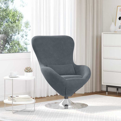 Egg Chair Dark grey 63 x 73 x 90 cm Velvet
