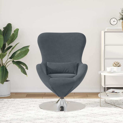Egg Chair Dark grey 63 x 73 x 90 cm Velvet
