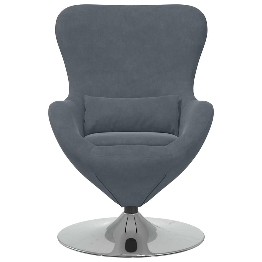Egg Chair Dark grey 63 x 73 x 90 cm Velvet