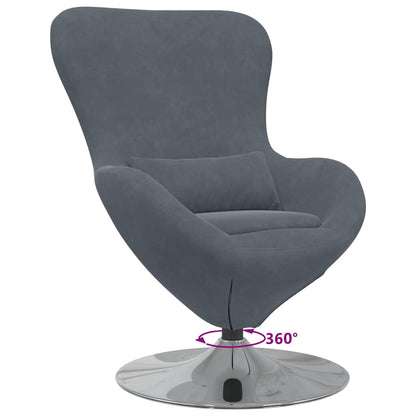 Egg Chair Dark grey 63 x 73 x 90 cm Velvet