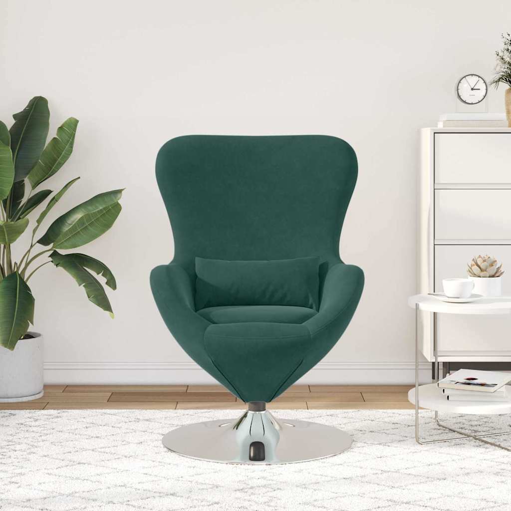 Egg Chair Dark green 63 x 73 x 90 cm Velvet
