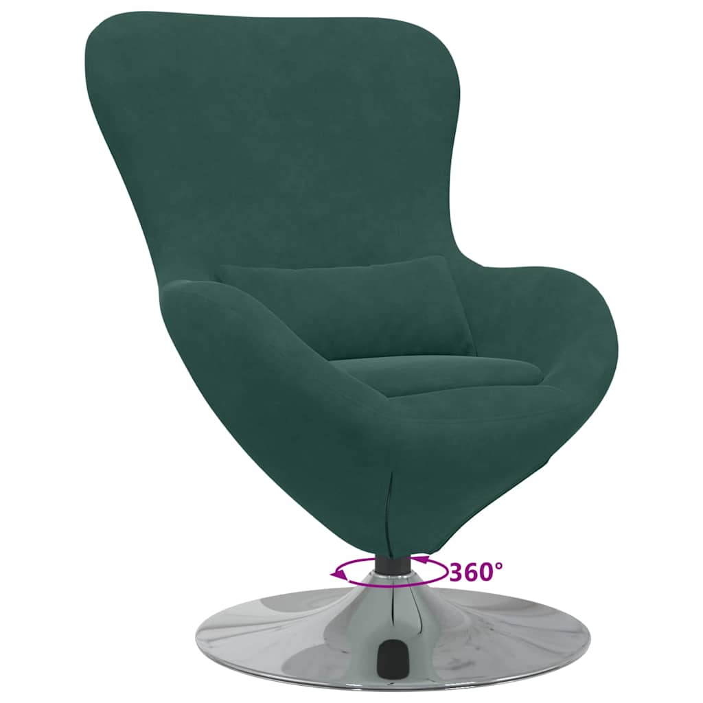 Egg Chair Dark green 63 x 73 x 90 cm Velvet