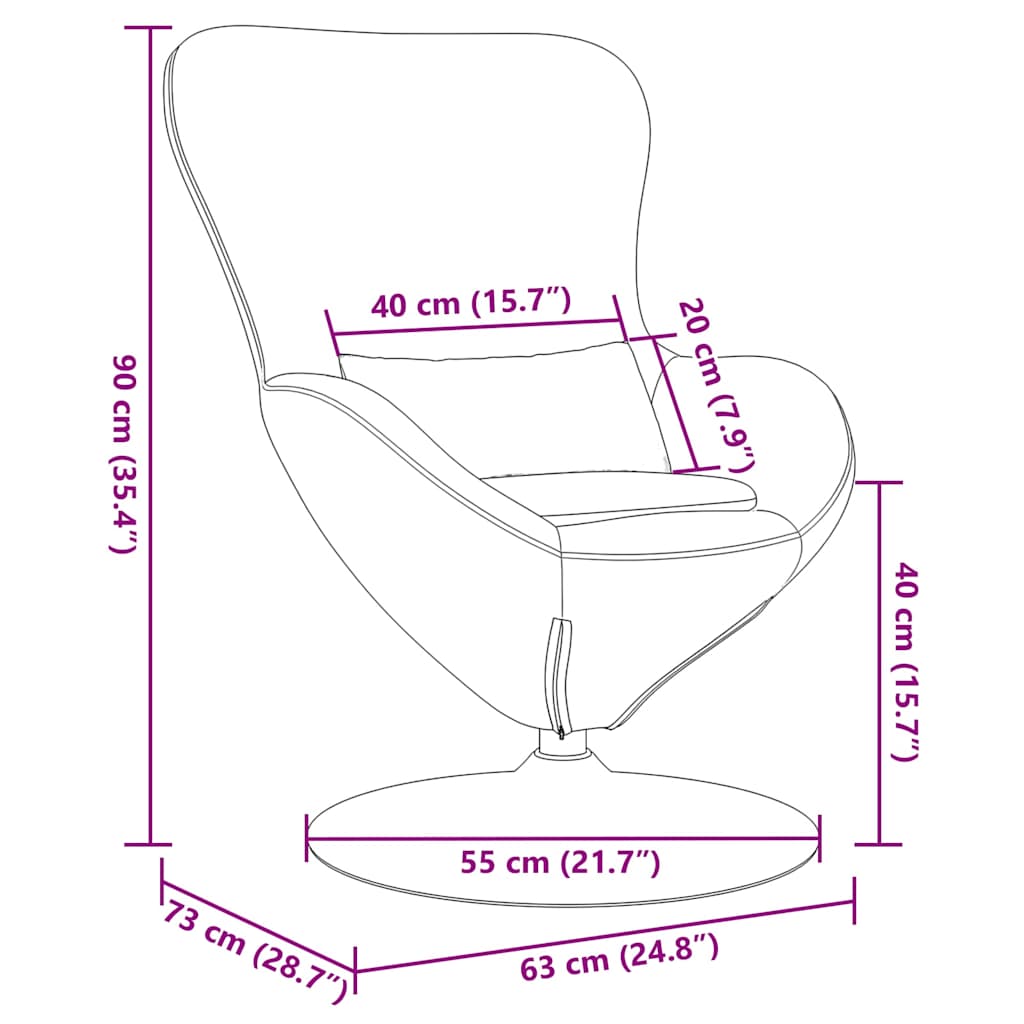 Egg Chair Pink 63 x 73 x 90 cm Velvet