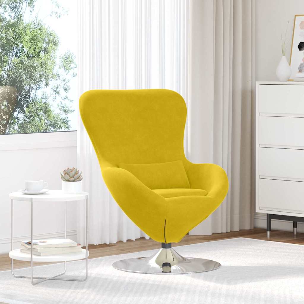 Egg Chair Yellow 63 x 73 x 90 cm Velvet