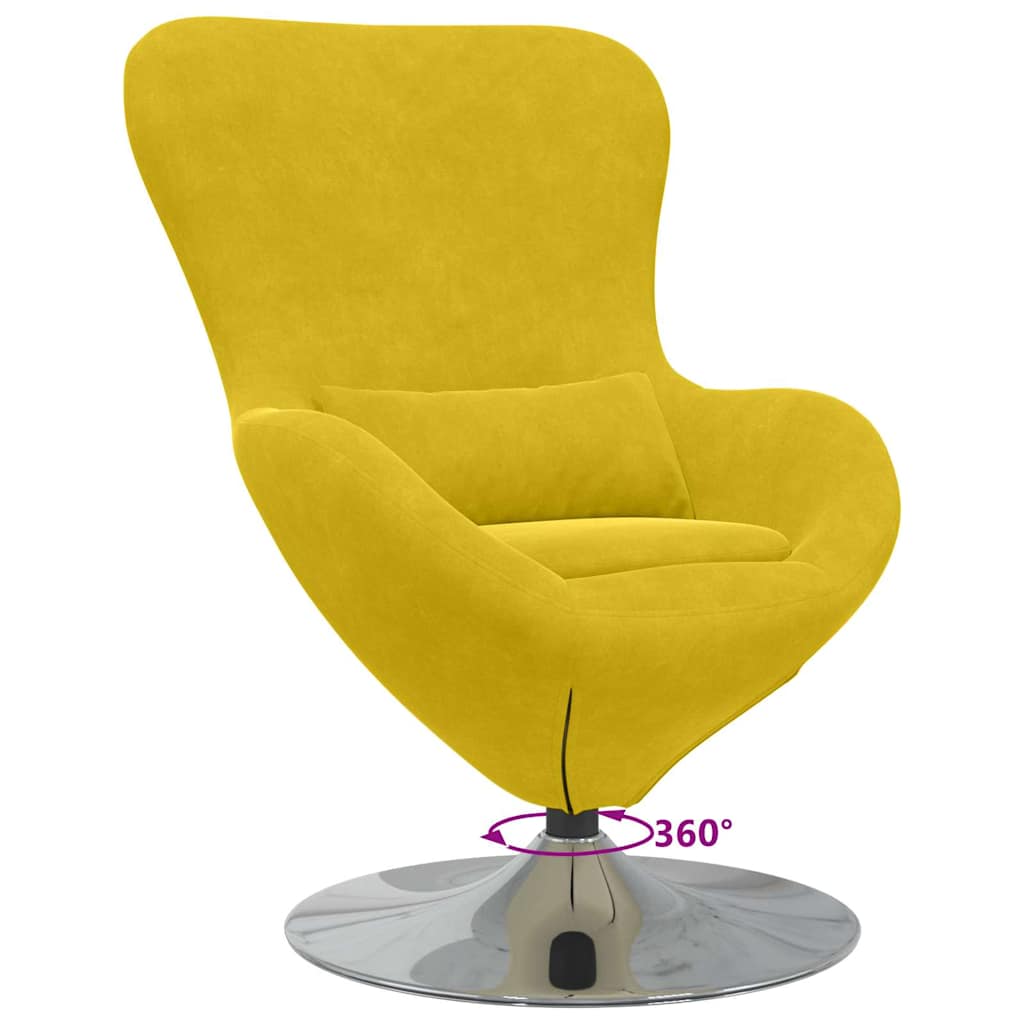 Egg Chair Yellow 63 x 73 x 90 cm Velvet