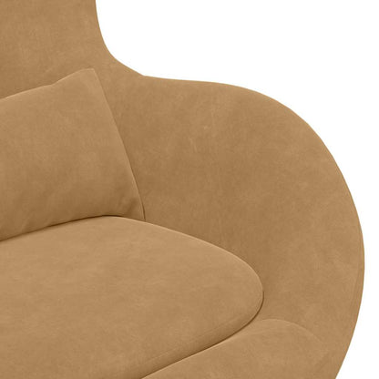 Egg Chair Light brown 63 x 73 x 90 cm Velvet