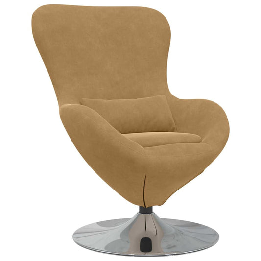 Egg Chair Light brown 63 x 73 x 90 cm Velvet
