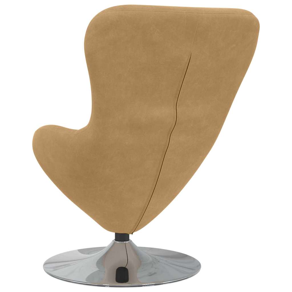 Egg Chair Light brown 63 x 73 x 90 cm Velvet