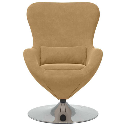 Egg Chair Light brown 63 x 73 x 90 cm Velvet