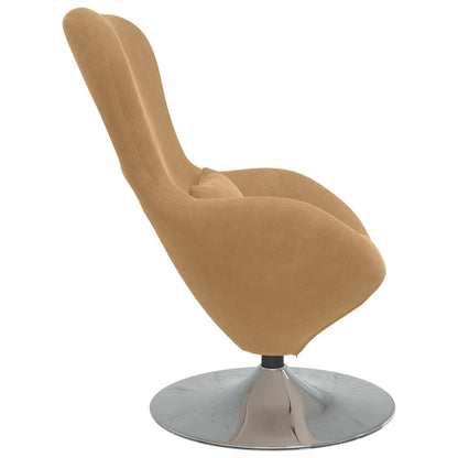 Egg Chair Light brown 63 x 73 x 90 cm Velvet