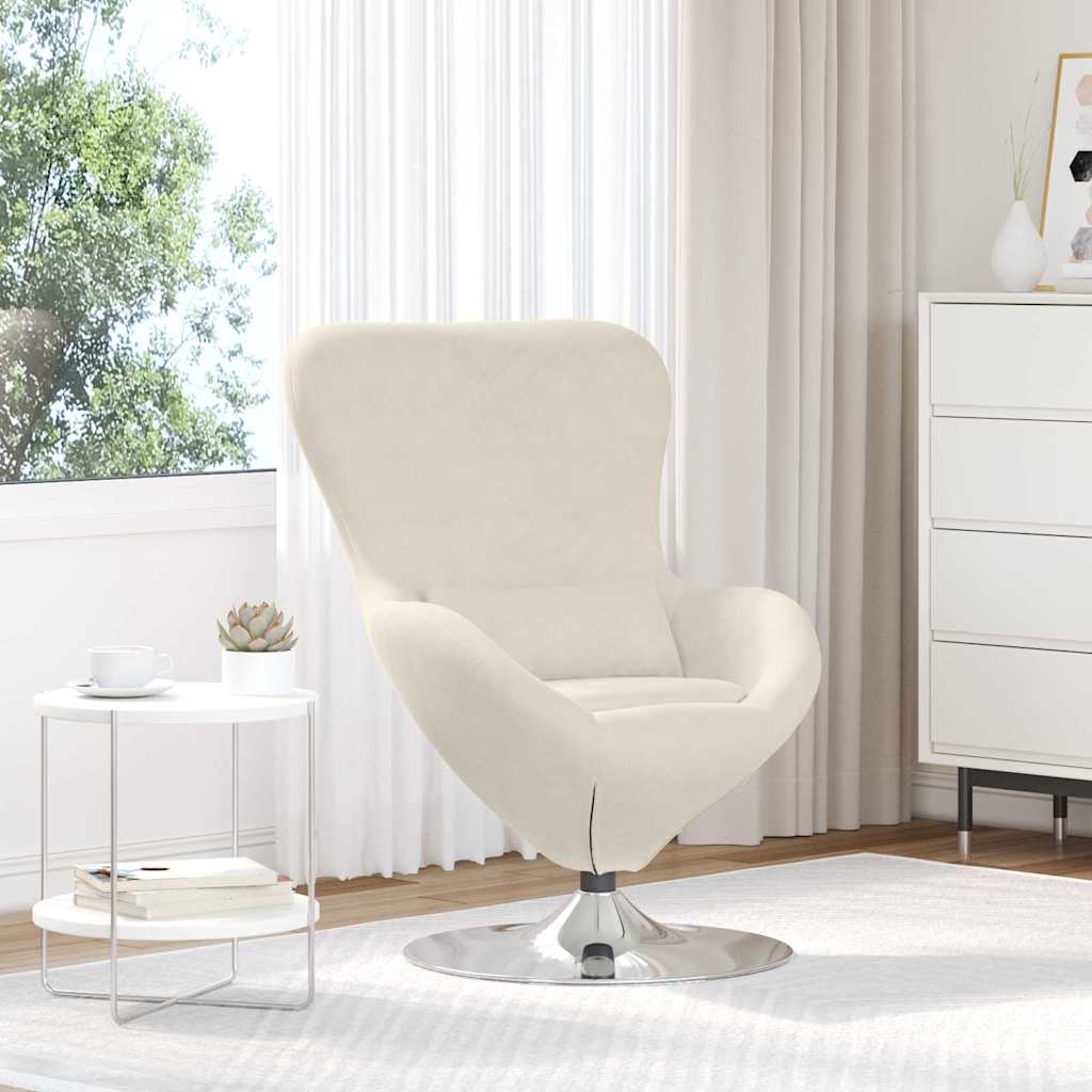 Egg Chair Cream 63 x 73 x 90 cm Velvet