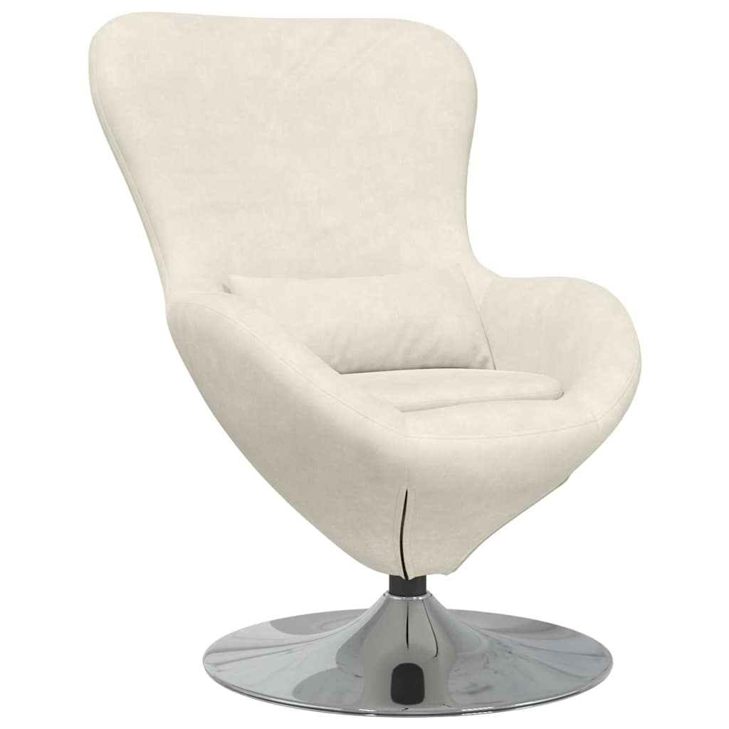 Egg Chair Cream 63 x 73 x 90 cm Velvet
