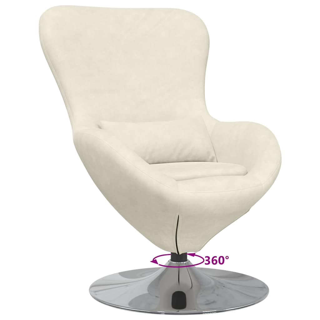 Egg Chair Cream 63 x 73 x 90 cm Velvet
