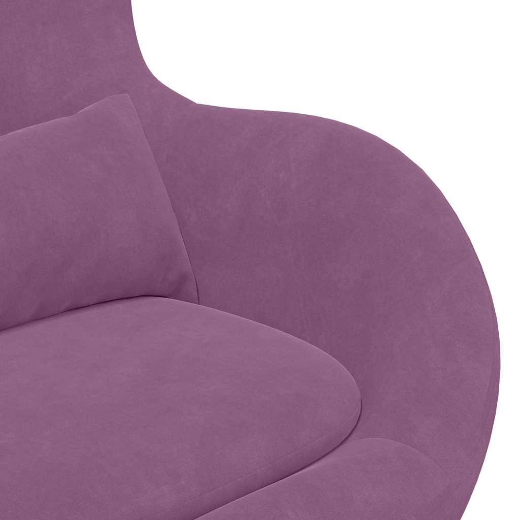 Egg Chair Purple 63 x 73 x 90 cm Velvet
