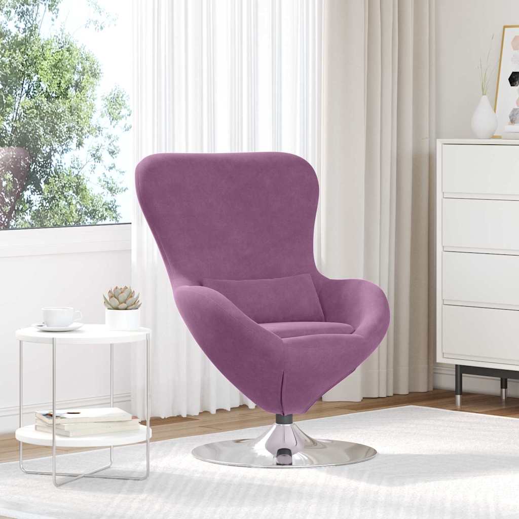 Egg Chair Purple 63 x 73 x 90 cm Velvet