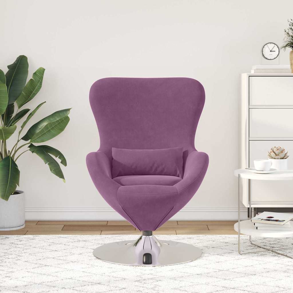 Egg Chair Purple 63 x 73 x 90 cm Velvet