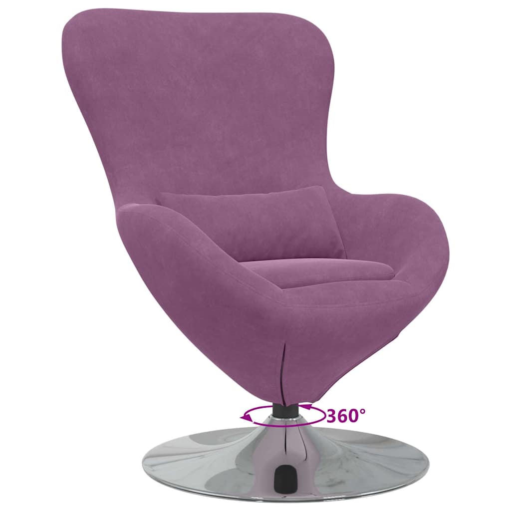 Egg Chair Purple 63 x 73 x 90 cm Velvet