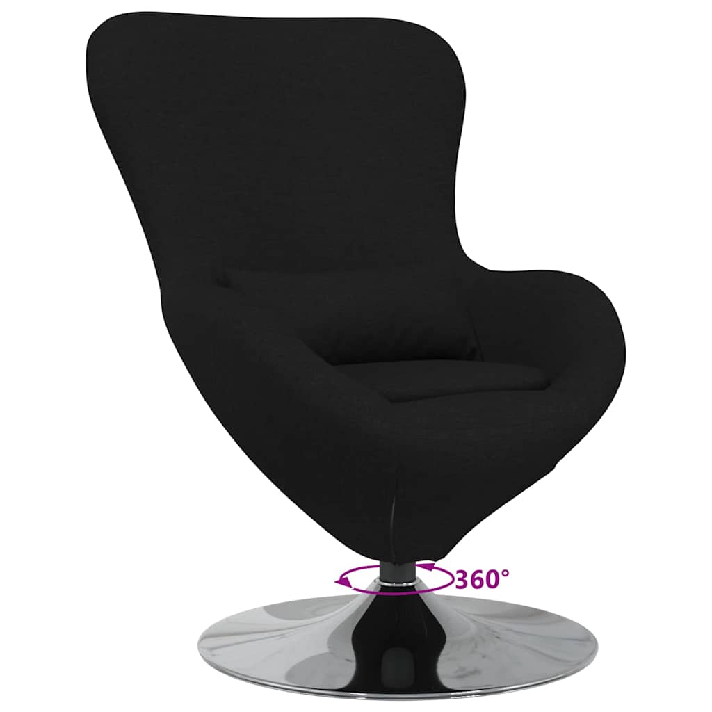 Egg Chair Black 63 x 73 x 90 cm Fabric