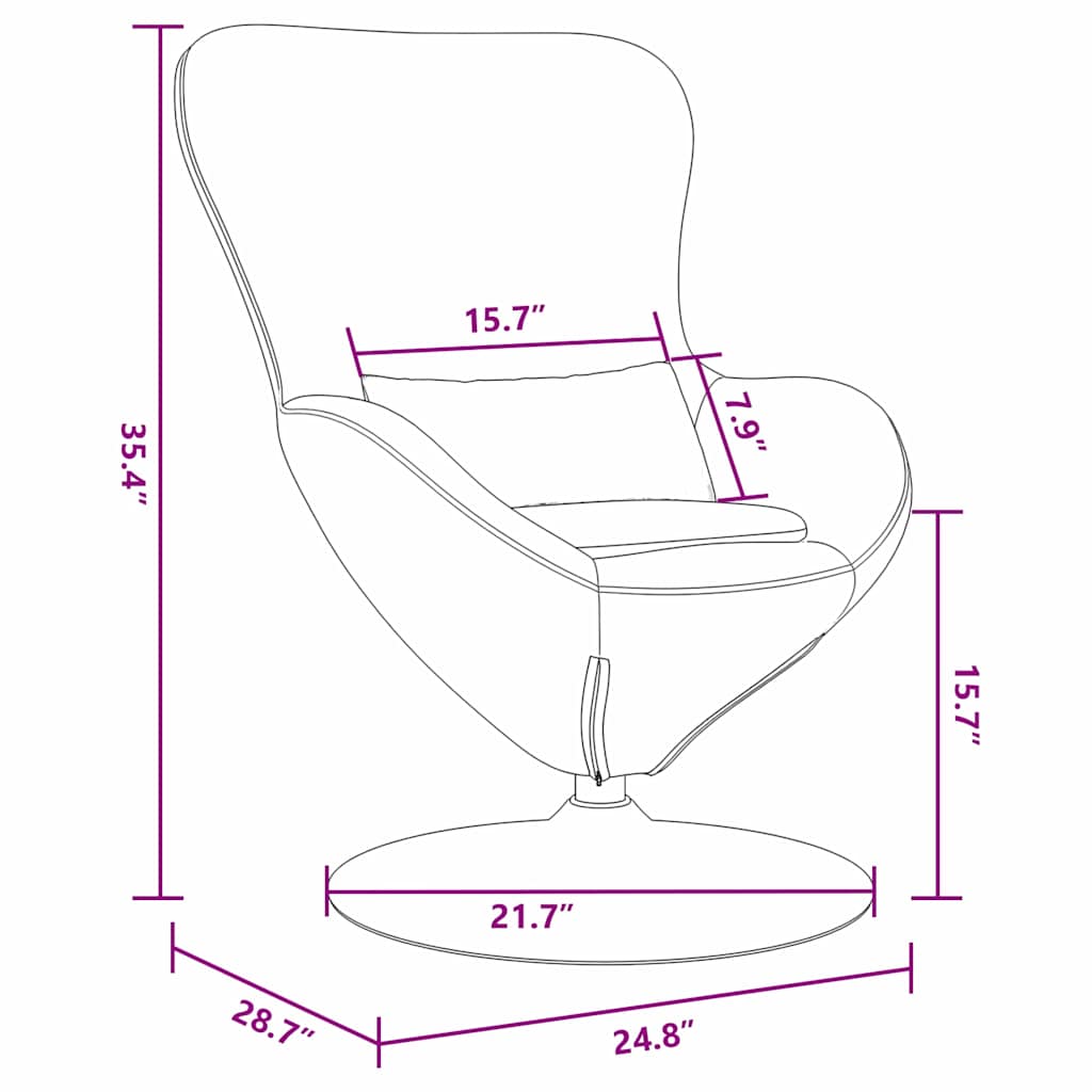 Egg Chair Black 63 x 73 x 90 cm Fabric