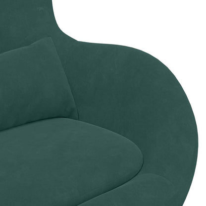Egg Chair with Footstool Dark green 63 x 73 x 90 cm Velvet