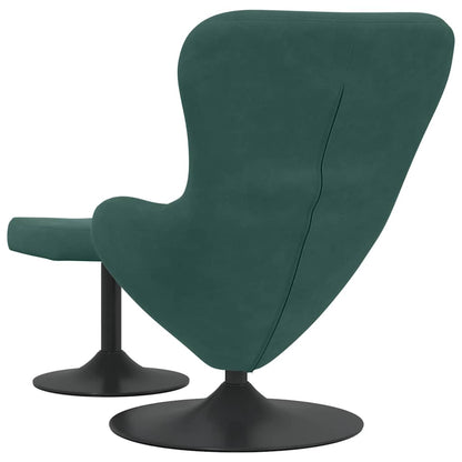 Egg Chair with Footstool Dark green 63 x 73 x 90 cm Velvet