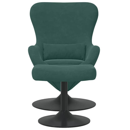 Egg Chair with Footstool Dark green 63 x 73 x 90 cm Velvet