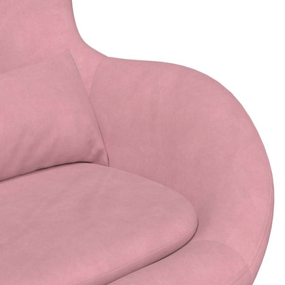 Egg Chair with Footstool Pink 63 x 73 x 90 cm Velvet