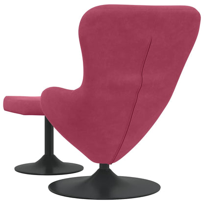 Egg Chair with Footstool Wine red 63 x 73 x 90 cm Velvet