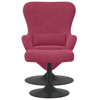 Egg Chair with Footstool Wine red 63 x 73 x 90 cm Velvet