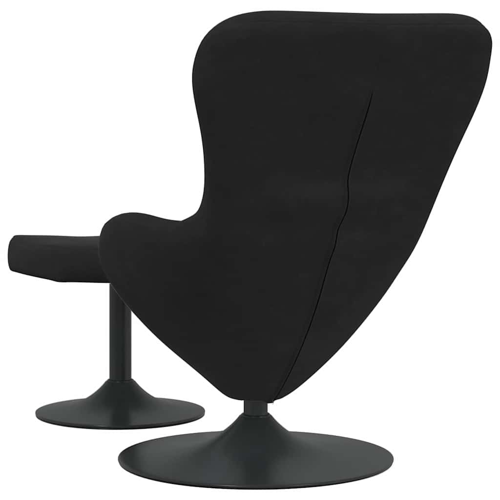 Egg Chair with Footstool Black 63 x 73 x 90 cm Velvet