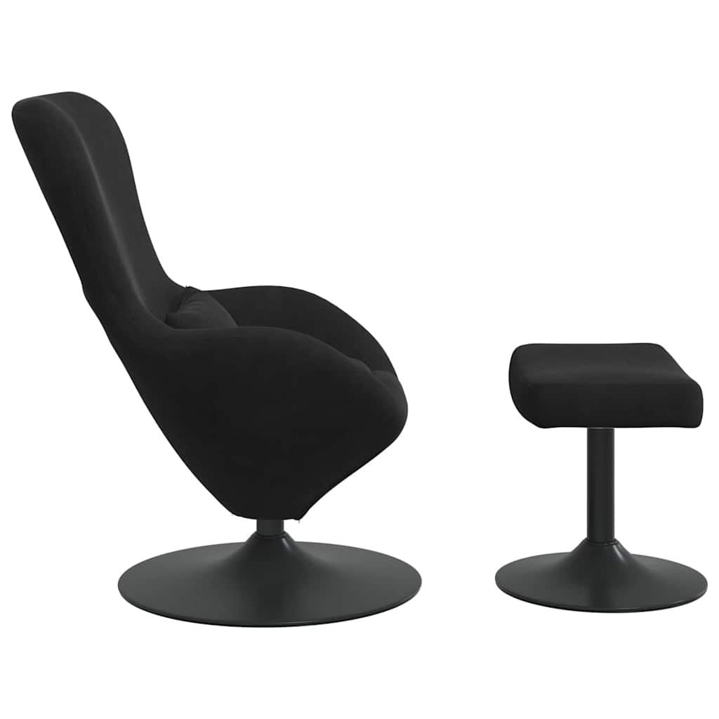 Egg Chair with Footstool Black 63 x 73 x 90 cm Velvet