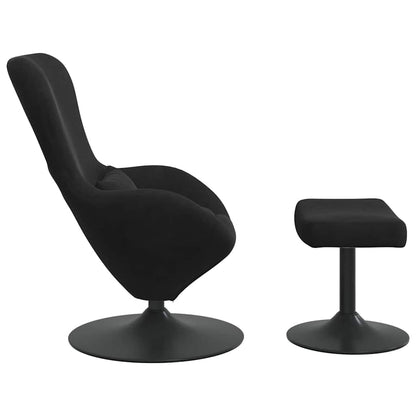 Egg Chair with Footstool Black 63 x 73 x 90 cm Velvet