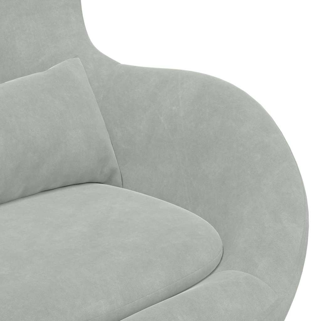 Egg Chair Light Grey 63 x 73 x 90 cm Velvet