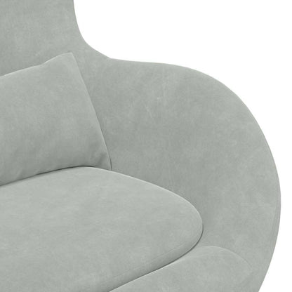 Egg Chair Light Grey 63 x 73 x 90 cm Velvet