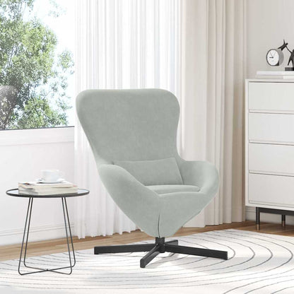 Egg Chair Light Grey 63 x 73 x 90 cm Velvet