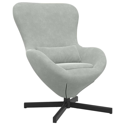 Egg Chair Light Grey 63 x 73 x 90 cm Velvet