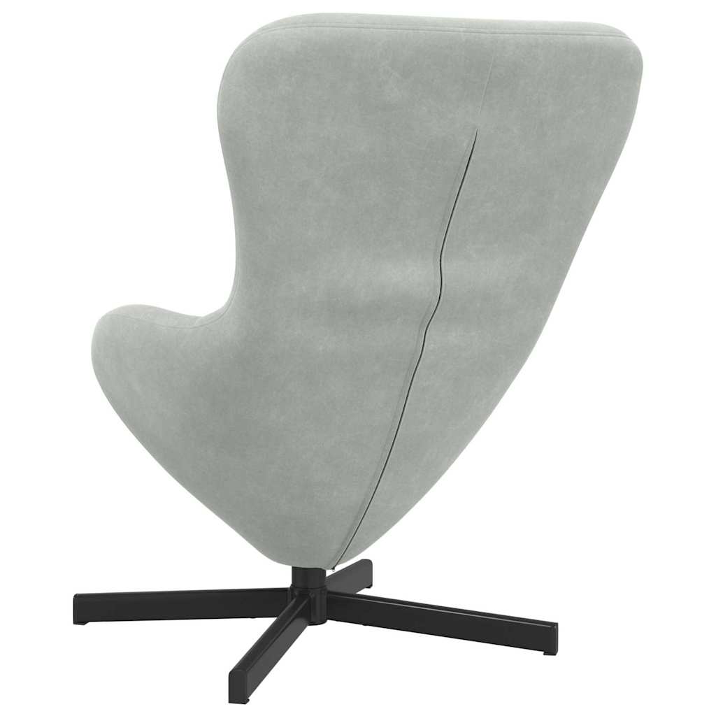 Egg Chair Light Grey 63 x 73 x 90 cm Velvet