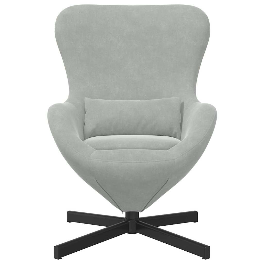 Egg Chair Light Grey 63 x 73 x 90 cm Velvet