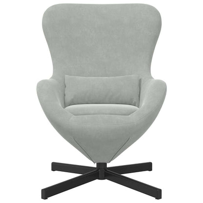 Egg Chair Light Grey 63 x 73 x 90 cm Velvet