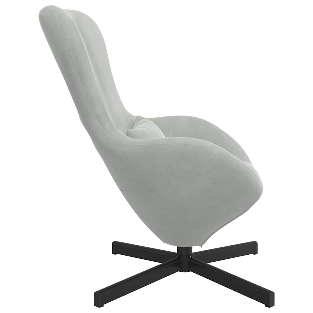Egg Chair Light Grey 63 x 73 x 90 cm Velvet