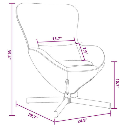 Egg Chair Light Grey 63 x 73 x 90 cm Velvet