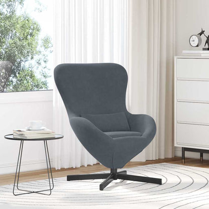Egg Chair Dark Grey 63 x 73 x 90 cm Velvet